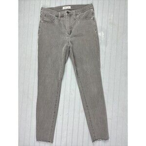 Madewell Size 28 Womens Jeans 9" Hi Rise Skinny Gray Raw Hem Stretch